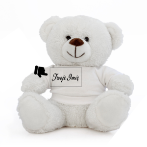 Miś pluszowy LUMI WHITE z koszulką do nadruku