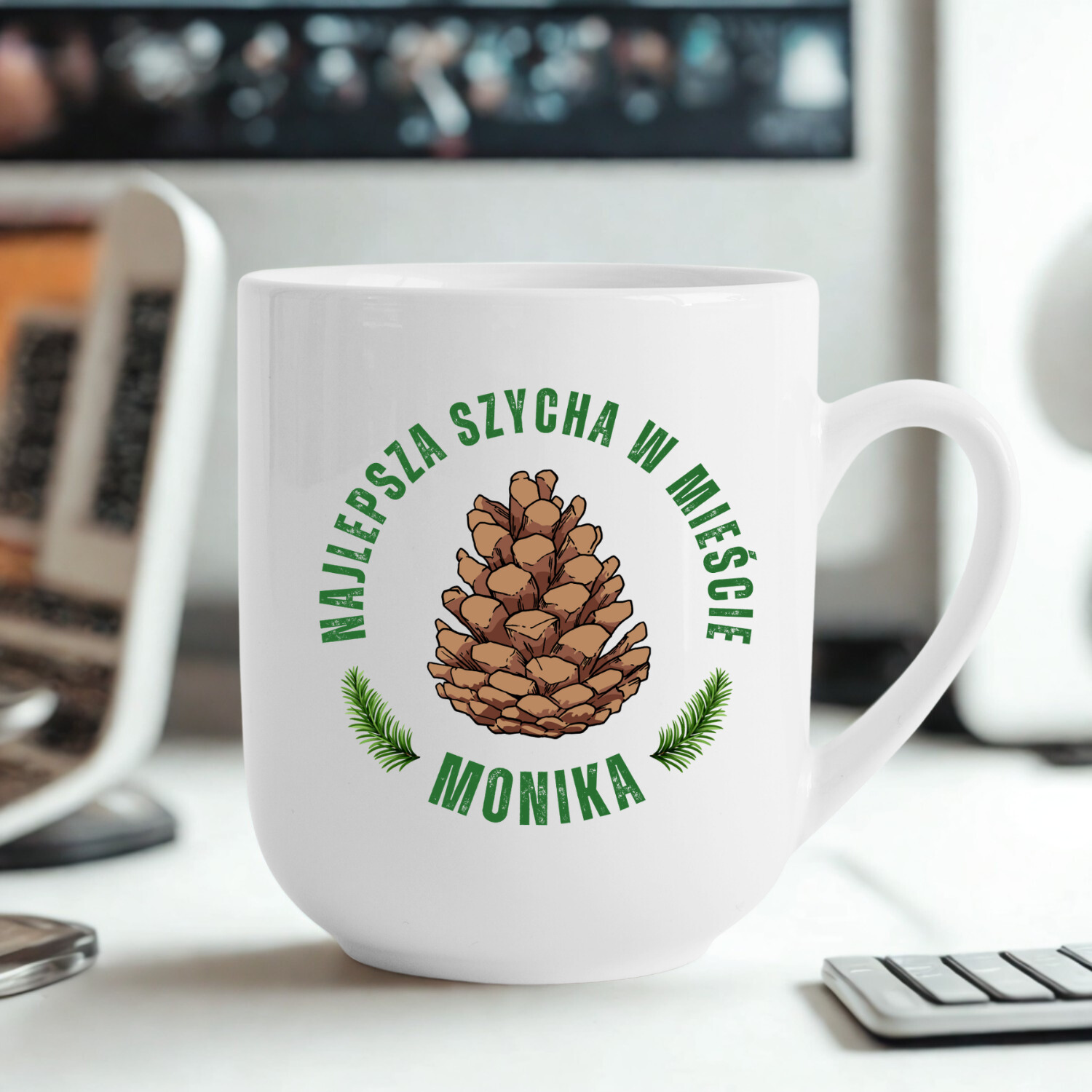 Kubek ceramiczny Grace Cup – biały, zaokrąglony