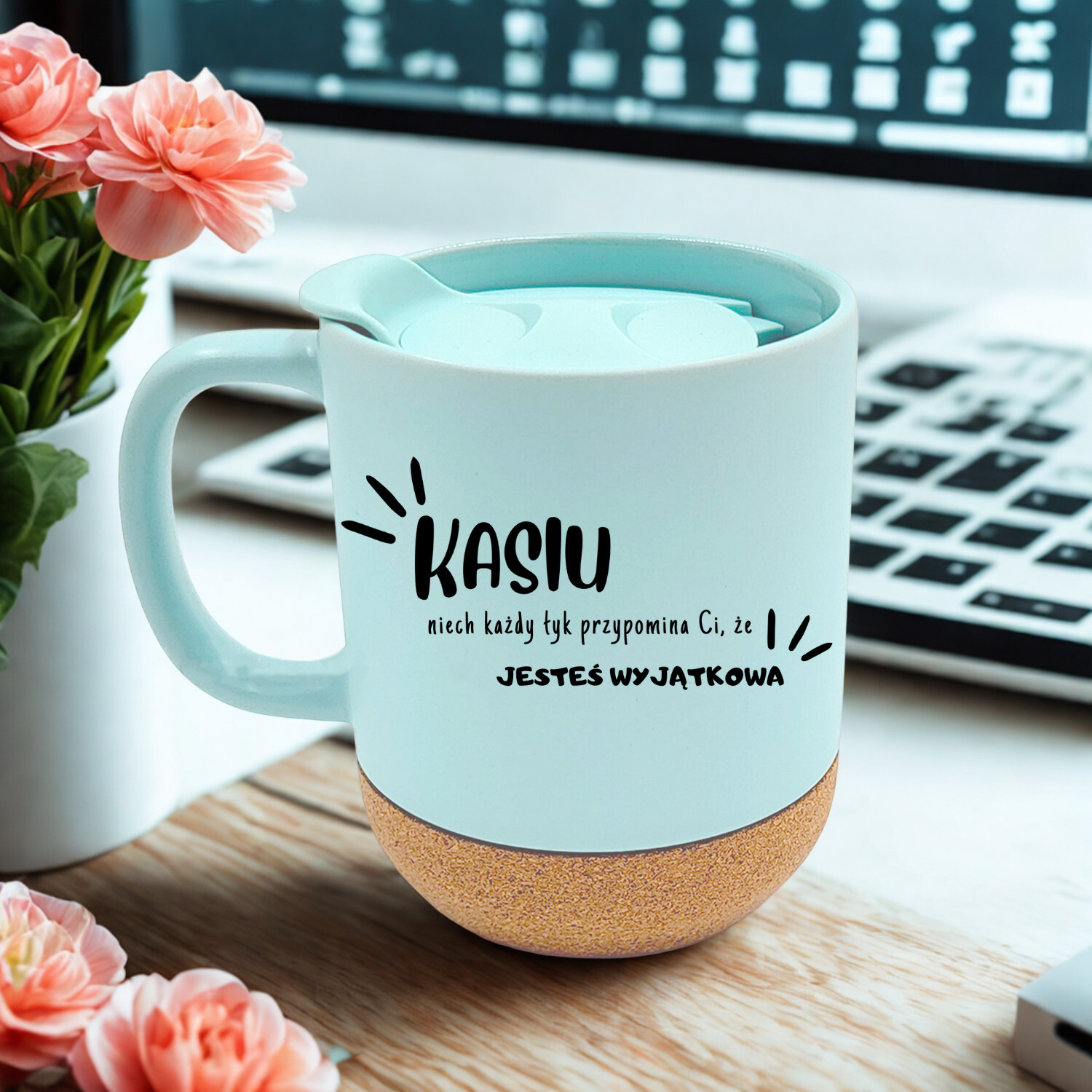 Kubek Corky Cup – matowy z korkiem - obrazek 2