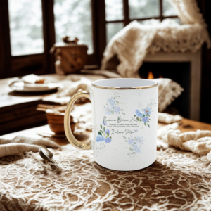 Kubek Aurora Gold – biały ze złotym rantem i uchem