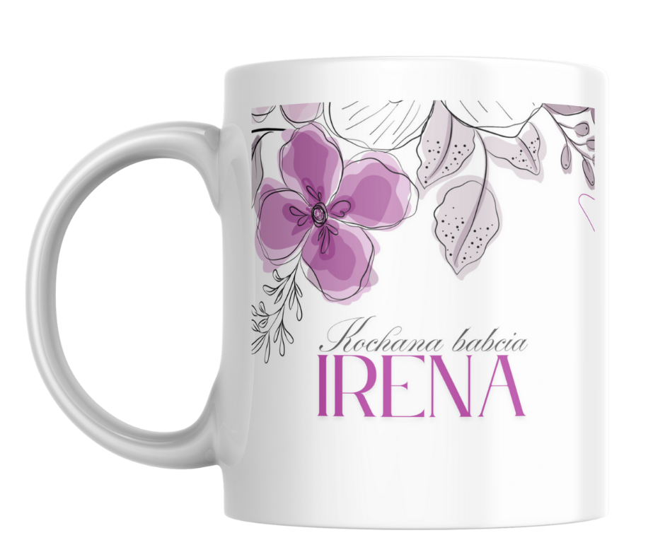 Kubek dla babci flower - obrazek 2