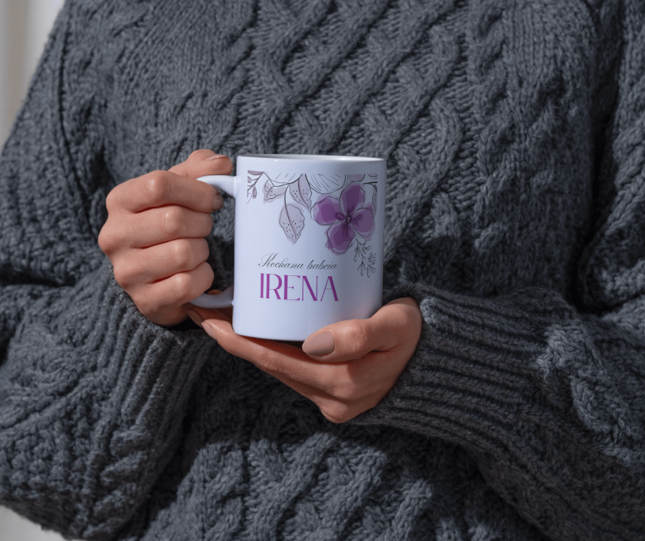 Kubek dla babci flower